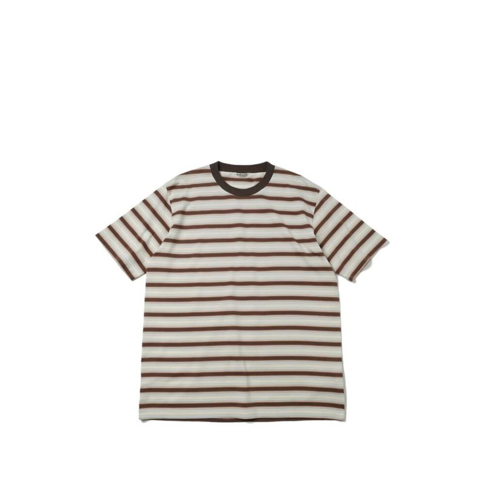 Auralee Men's Striped Cotton T-Shirt